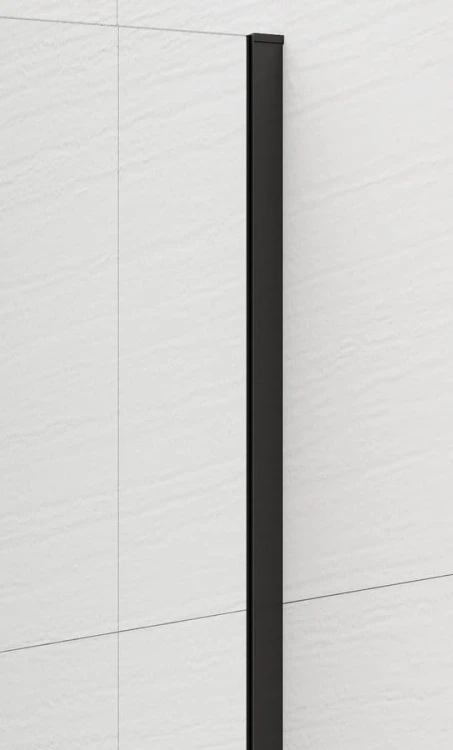 ESCA BLACK MATT jednoczęściowa kabina przysznicowa Walk-In, montaż przy ścianie, szkło mleczne, 1400 mm #2