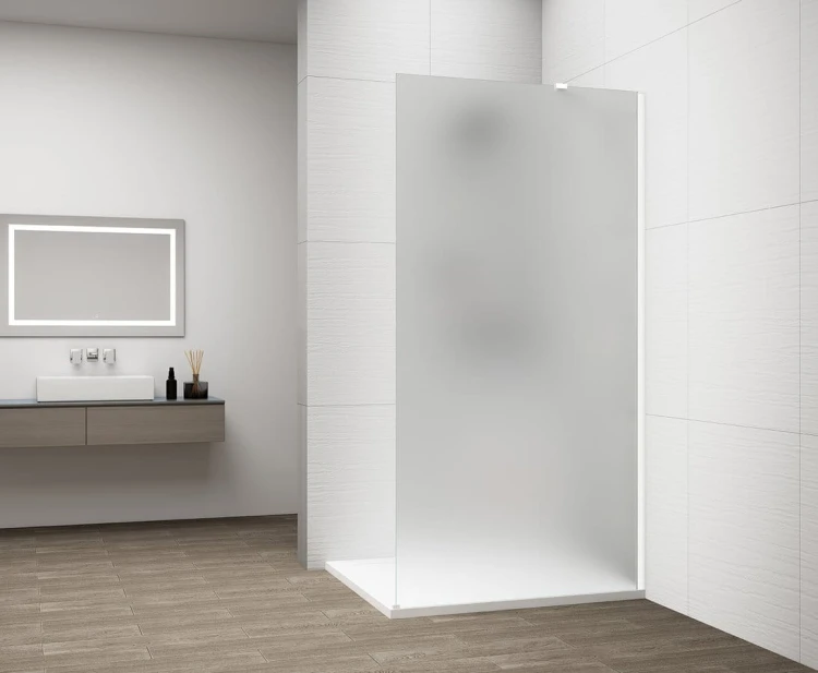 ESCA WHITE MATT jednoczęściowa kabina przysznicowa Walk-In, montaż przy ścianie, szkło mleczne, 900 mm #2