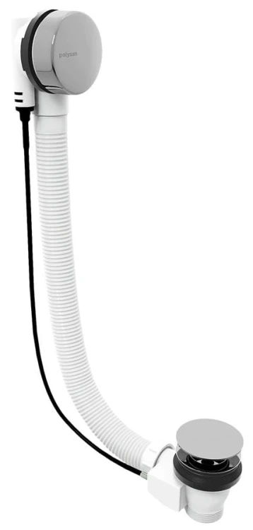 Zestaw odpływowy z korkiem automatycznym, długość 600mm, korek 72mm, chrom