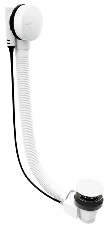 Zestaw odpływowy z korkiem automatycznym, długość 600mm, korek 72mm, biały