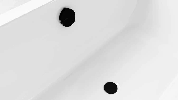 Zestaw wannowy z odpływem, mechanizmem bovdena, długość 800mm, korek 72mm, czarny mat #4