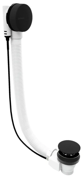 Zestaw wannowy, mechanizmem bovdena, długość 800mm, korek 72mm, czarny mat