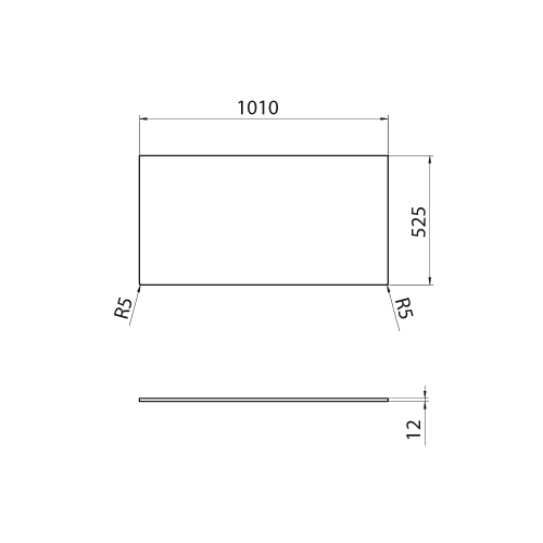 Rysunek techniczny - LOREA blat Rockstone 101x1,2x52,5cm, biały mat