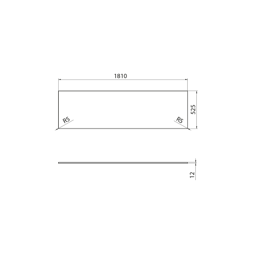 Rysunek techniczny - LOREA blat Rockstone 181x1,2x52,5cm, black attica