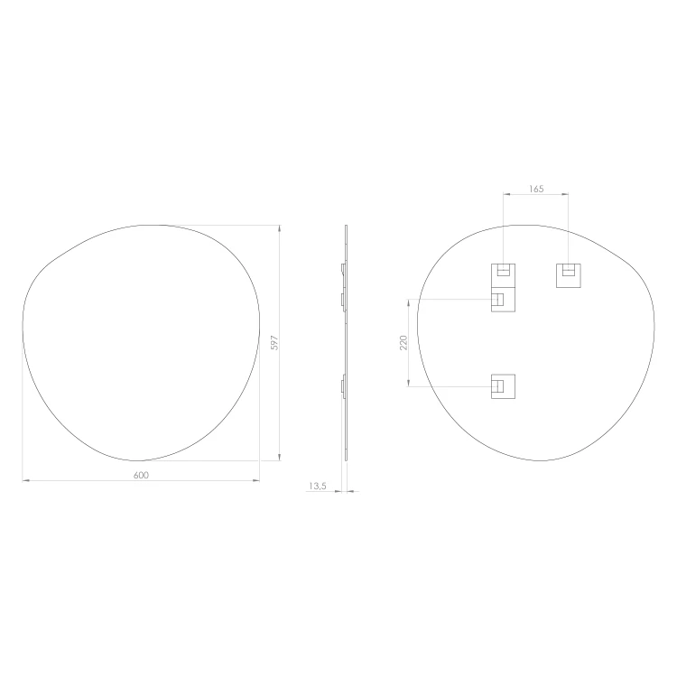 Rysunek techniczny - STEN lustro 60x60cm