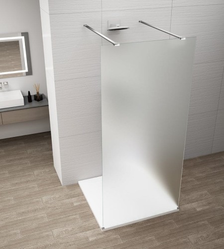 ESCA CHROME jednoczęściowa kabina przysznicowa Walk-In, szkło mleczne, 1100 mm