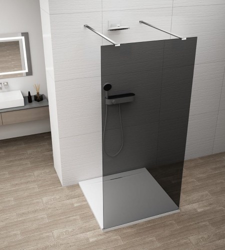 ESCA CHROME jednoczęściowa kabina przysznicowa Walk-In, szklo dymione, 1400 mm