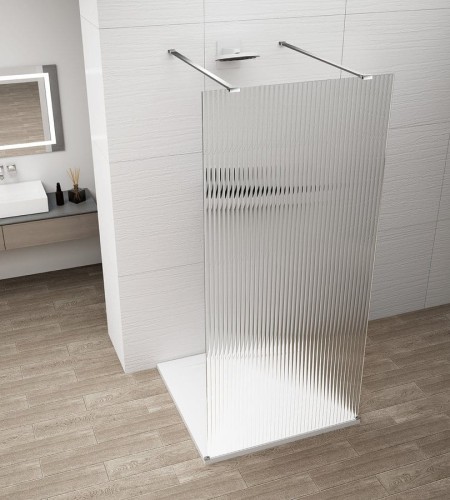 ESCA CHROME jednoczęściowa kabina przysznicowa Walk-In, szkło Flute, 1300 mm