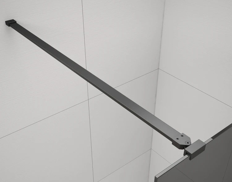 ESCA BLACK MATT jednoczęściowa kabina przysznicowa Walk-In, szkło mleczne, 1100 mm #3