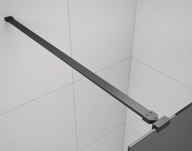 ESCA BLACK MATT jednoczęściowa kabina przysznicowa Walk-In, szklo dymione, 1400 mm #3
