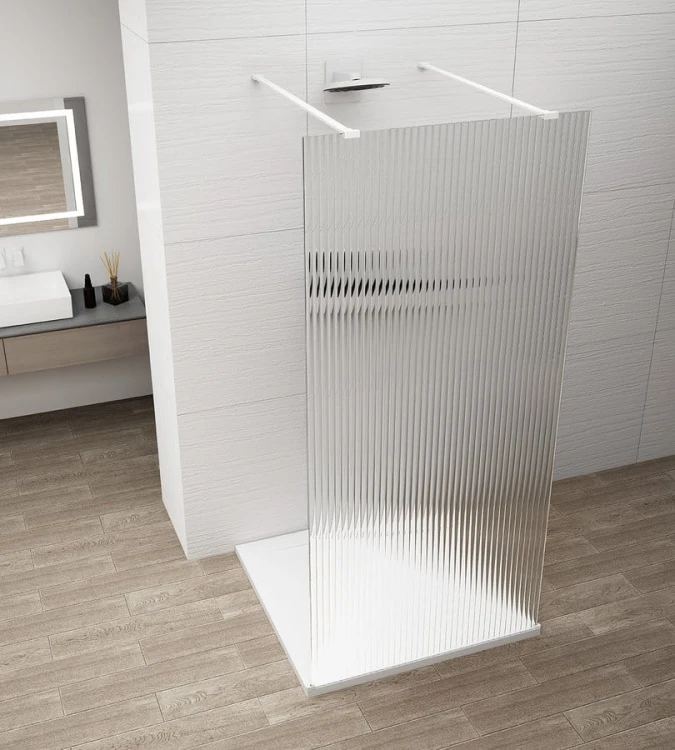 ESCA WHITE MATT jednoczęściowa kabina przysznicowa Walk-In, szkło Flute, 1200 mm