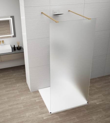 ESCA GOLD MATT jednoczęściowa kabina przysznicowa Walk-In, szkło matowe, 1000 mm