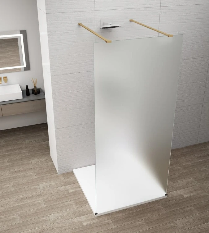 ESCA GOLD MATT jednoczęściowa kabina przysznicowa Walk-In, szkło matowe, 1000 mm