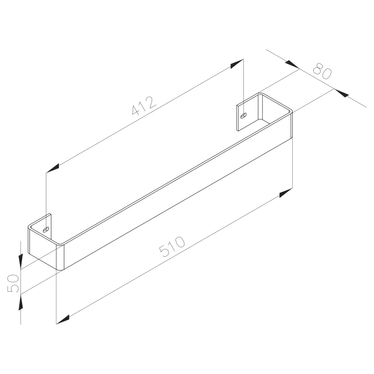 Rysunek techniczny - COLONNA wieszak na ręczniki 510mm, stal nierdzewna polerowana