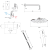 Rysunek techniczny - SPY zestaw prysznicowy podtynkowy z baterią dźwigniową, przełącznik obrotowy, 2 wyjścia, złoto