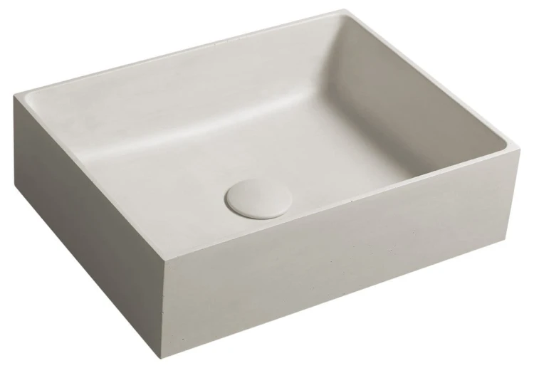 FORMIGO umywalka betonowa nablatowa, 47,5x36,5cm, piaskowy mat