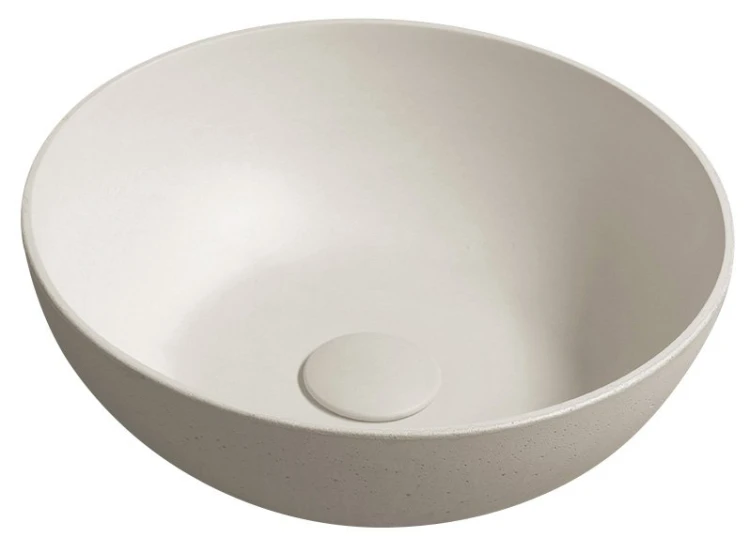 FORMIGO umywalka betonowa nablatowa, średnica 39cm, piaskowy mat