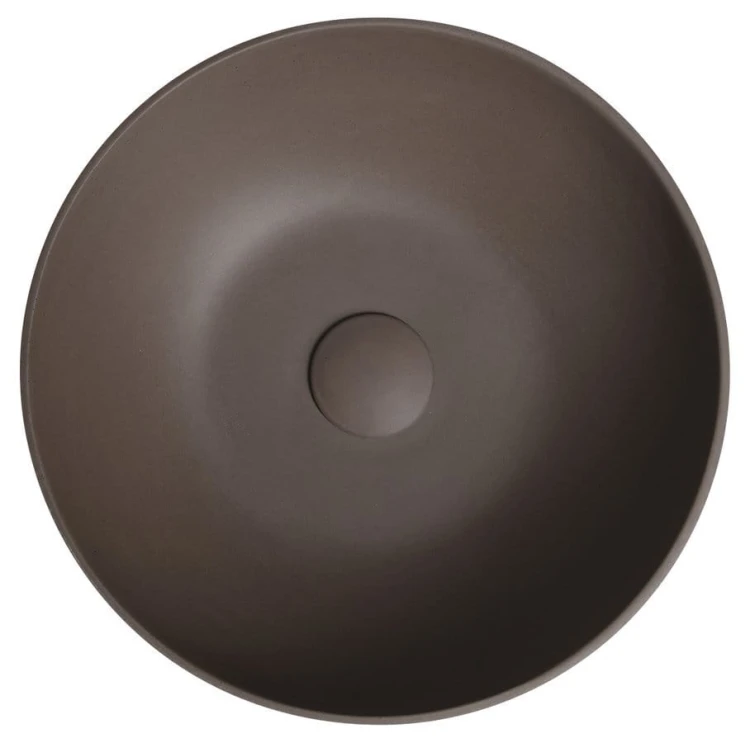 FORMIGO umywalka betonowa nablatowa, średnica 39cm, ciemnobrązowy mat #5
