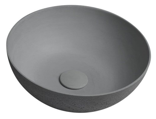 FORMIGO umywalka betonowa nablatowa, średnica 39cm, szary mat