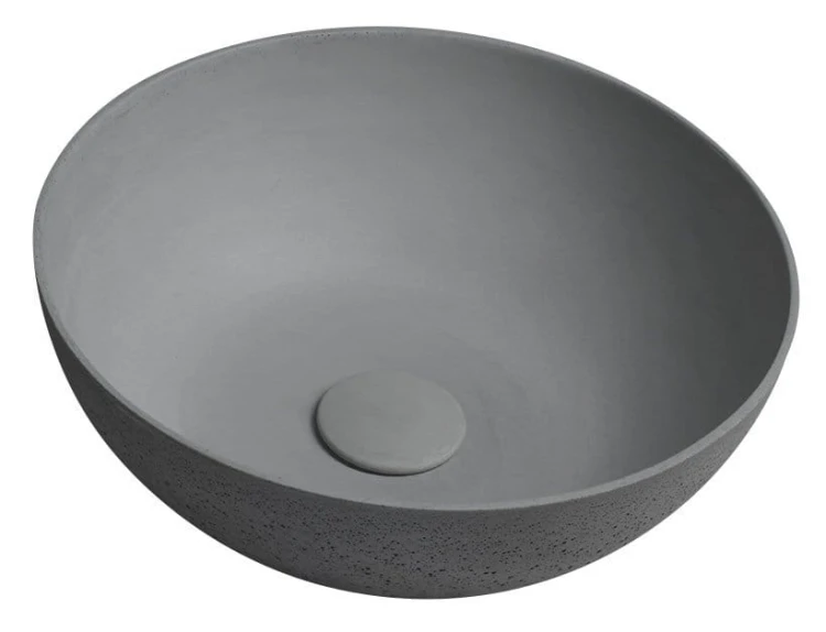 FORMIGO umywalka betonowa nablatowa, średnica 39cm, szary mat