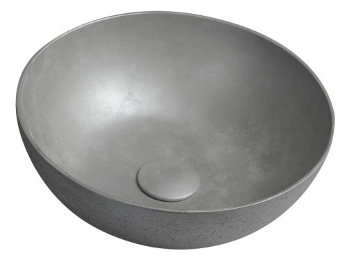 FORMIGO umywalka betonowa nablatowa, średnica 39cm, srebrny mat