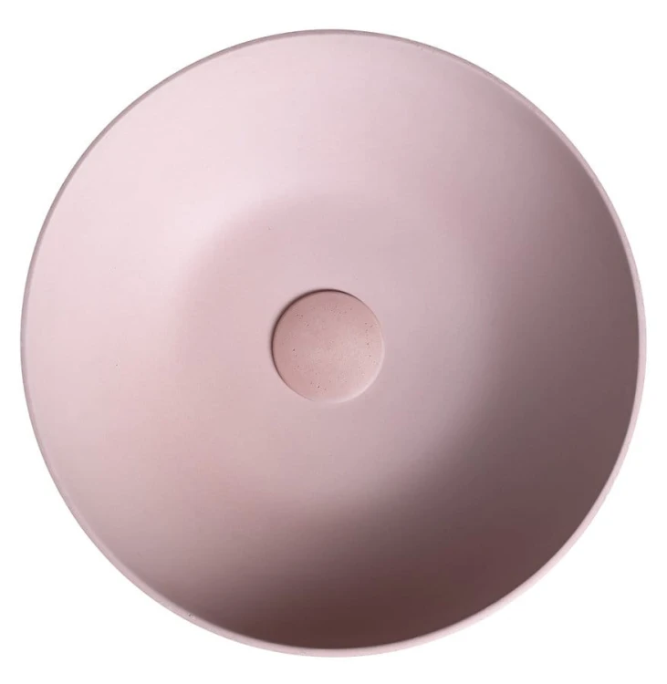 FORMIGO umywalka betonowa nablatowa, średnica 39cm, różowy mat #5
