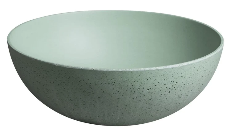 FORMIGO umywalka betonowa nablatowa, średnia 39cm, zielony mat #4