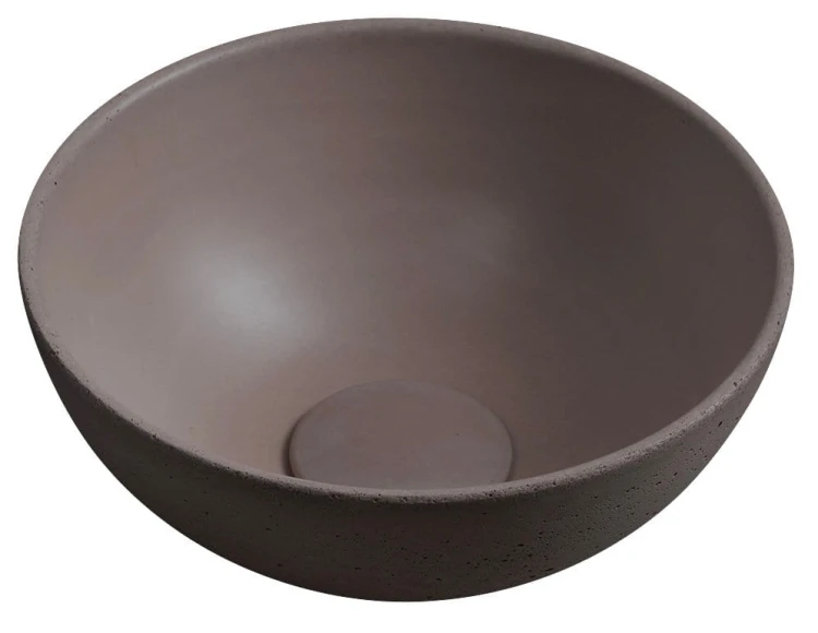 MINOR umywalka betonowa nablatowa, średnica 26cm, ciemnobrązowy mat