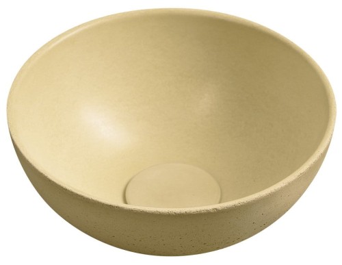MINOR umywalka betonowa nablatowa, średnica 26cm, żółty mat