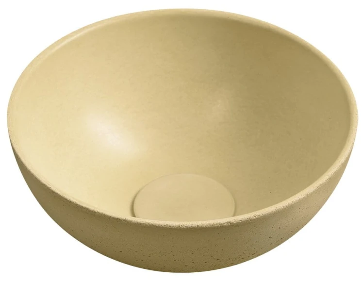 MINOR umywalka betonowa nablatowa, średnica 26cm, żółty mat