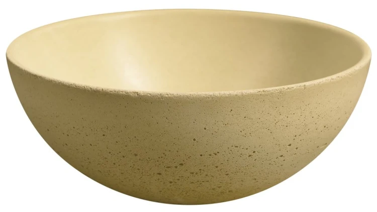 MINOR umywalka betonowa nablatowa, średnica 26cm, żółty mat #2