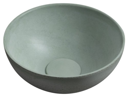 MINOR umywalka betonowa nablatowa, średnica 26cm, zielony mat