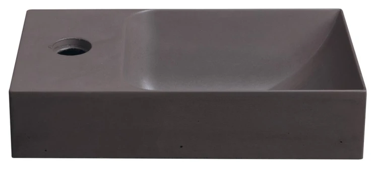 PICCOLINO umywalka betonowa, 30,8x17cm, bateria z lewej strony, ciemnobrązowy mat #3