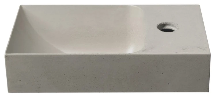 PICCOLINO umywalka betonowa, 30,8x17cm, bateria z prawej strony, piaskowy mat #7