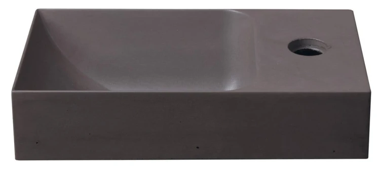 PICCOLINO umywalka betonowa, 30,8x17cm, bateria z prawej strony, ciemnobrązowy mat #7