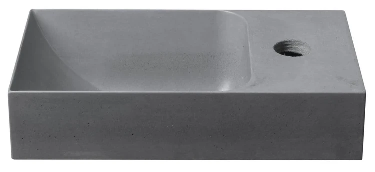 PICCOLINO umywalka betonowa, 30,8x17cm, bateria z prawej strony, szary mat #8