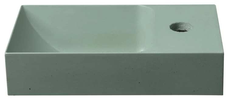 PICCOLINO umywalka betonowa, 30,8x17cm, bateria z prawej strony, zielony mat #7
