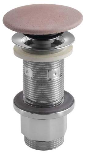 Korek umywalkowy 5/4'', klik-klak, betonowy grzybek, 10-80mm, różowy mat
