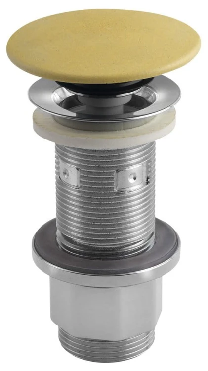 Korek umywalkowy 5/4'', klik-klak, betonowy grzybek, 10-80mm, żółty mat
