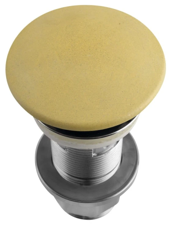 Korek umywalkowy 5/4'', klik-klak, betonowy grzybek, 10-80mm, żółty mat #3