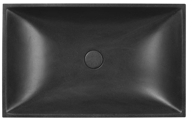 TARANT umywalka betonowa z korkiem, 58x36cm, czarny granit #3