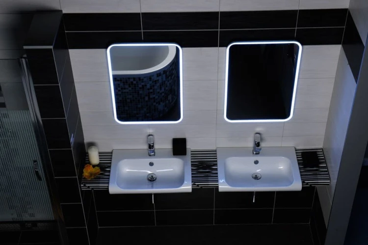 FLOAT Lustro z podświetleniem LED 50x70cm, białe #7