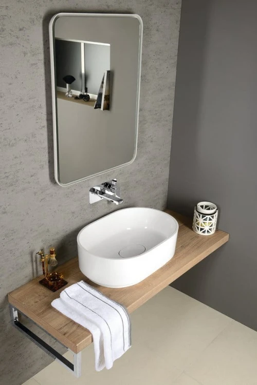 FLOAT Lustro z podświetleniem LED 60x80cm, białe #6