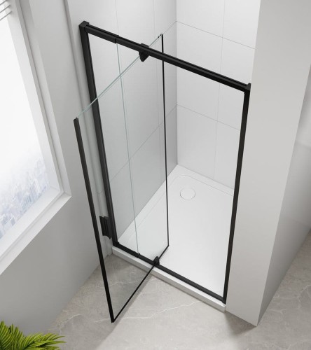 EASY BLACK drzwi prysznicowe obrotowe 880-1020mm, szkło czyste #2