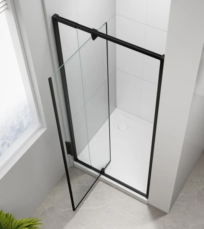 EASY BLACK drzwi prysznicowe obrotowe 880-1020mm, szkło czyste #2
