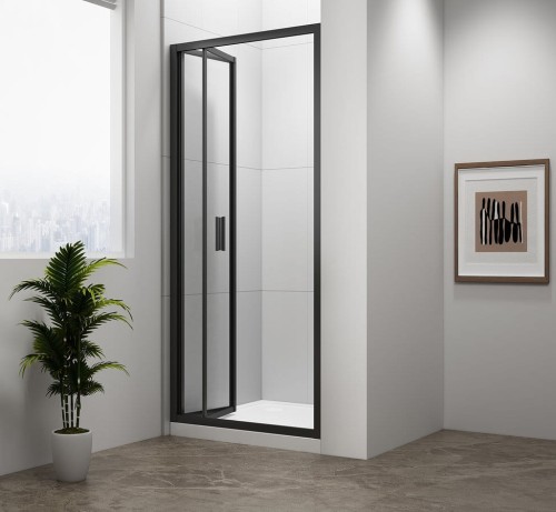 EASY BLACK drzwi prysznicowe składane 900mm, szkło czyste #2