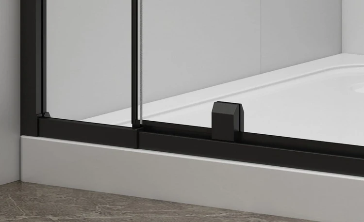 EASY BLACK drzwi prysznicowe obrotowe 760-900mm, szkło Brick #4