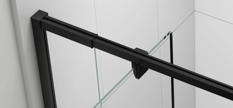 EASY BLACK drzwi prysznicowe obrotowe 760-900mm, szkło Brick #6