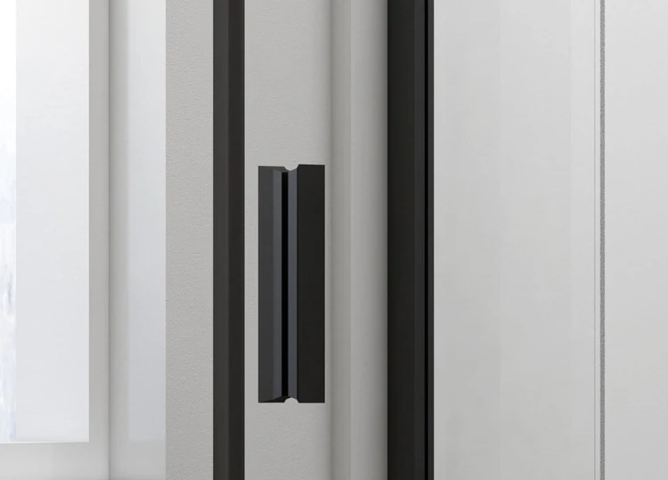 EASY BLACK drzwi prysznicowe obrotowe 880-1020mm, szkło brick #7