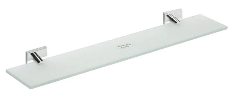 X-SQUARE półka szklana 600x55x130mm, szkło mleczne, chrom